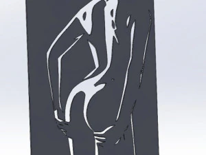 22 DXF File CNC g-code Industrial Laser Cut WOMEN Vinil PANEL Nr0524 3D Model