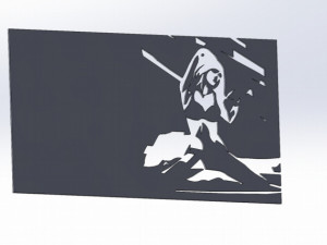 22 DXF File CNC g-code Industrial Laser Cut WOMEN Vinil PANEL Nr0524 Modello 3D