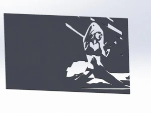 22 DXF File CNC g-code Industrial Laser Cut WOMEN Vinil PANEL Nr0524 3D Model