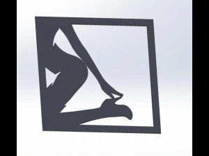 22 DXF File CNC g-code Industrial Laser Cut WOMEN Vinil PANEL Nr0524 3D Model