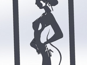 22 DXF File CNC g-code Industrial Laser Cut WOMEN Vinil PANEL Nr0524 Modello 3D