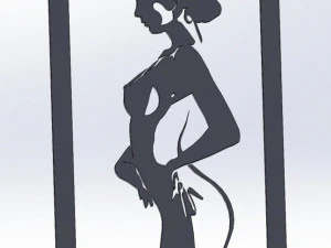 22 DXF File CNC g-code Industrial Laser Cut WOMEN Vinil PANEL Nr0524 3D Model