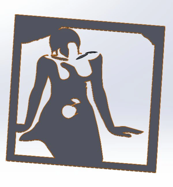10 DXF File CNC g-code Industrial Laser Cut WOMEN Vinil PANEL Nr0525 3D Model .c4d .max .obj .3ds .fbx .stl .blend 