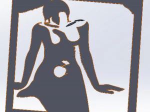 10 DXF File CNC g-code Industrial Laser Cut WOMEN Vinil PANEL Nr0525 3D Model