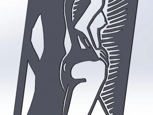 10 DXF File CNC g-code Industrial Laser Cut WOMEN Vinil PANEL Nr0525 3D Model