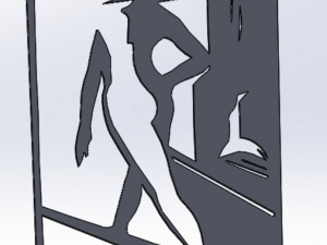 10 DXF File CNC g-code Industrial Laser Cut WOMEN Vinil PANEL Nr0525 3D Model