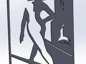 10 DXF File CNC g-code Industrial Laser Cut WOMEN Vinil PANEL Nr0525 3D Model
