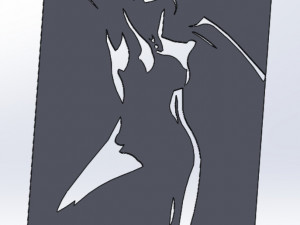 10 DXF File CNC g-code Industrial Laser Cut WOMEN Vinil PANEL Nr0525 3D Model