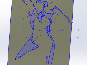 10 DXF File CNC g-code Industrial Laser Cut WOMEN Vinil PANEL Nr0525 3D Model