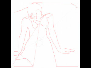 10 DXF File CNC g-code Industrial Laser Cut WOMEN Vinil PANEL Nr0525 3D Model