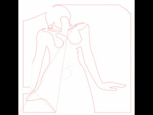 10 DXF File CNC g-code Industrial Laser Cut WOMEN Vinil PANEL Nr0525 3D Model