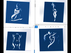 14 DXF File CNC g-code Industrial Laser Cut WOMEN Vinil PANEL Nr0526 3D Model