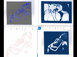 14 DXF File CNC g-code Industrial Laser Cut WOMEN Vinil PANEL Nr0526 3D 模型