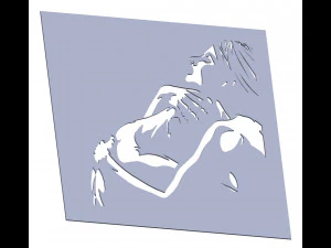 14 DXF File CNC g-code Industrial Laser Cut WOMEN Vinil PANEL Nr0526 3D Model
