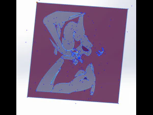 14 DXF File CNC g-code Industrial Laser Cut WOMEN Vinil PANEL Nr0526 3D Model