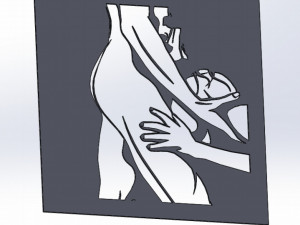 14 DXF File CNC g-code Industrial Laser Cut WOMEN Vinil PANEL Nr0526 3D 模型