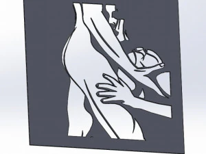 14 DXF File CNC g-code Industrial Laser Cut WOMEN Vinil PANEL Nr0526 3D Model