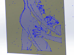 14 DXF File CNC g-code Industrial Laser Cut WOMEN Vinil PANEL Nr0526 3D Model