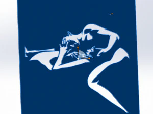 14 DXF File CNC g-code Industrial Laser Cut WOMEN Vinil PANEL Nr0526 3D Model