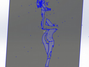 14 DXF File CNC g-code Industrial Laser Cut WOMEN Vinil PANEL Nr0526 3D 模型
