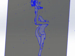 14 DXF File CNC g-code Industrial Laser Cut WOMEN Vinil PANEL Nr0526 3D Model