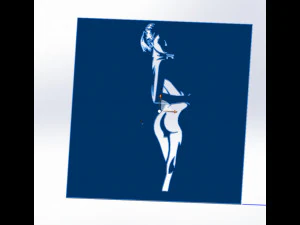 14 DXF File CNC g-code Industrial Laser Cut WOMEN Vinil PANEL Nr0526 3D Model