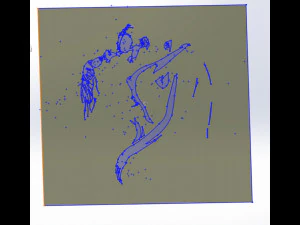 14 DXF File CNC g-code Industrial Laser Cut WOMEN Vinil PANEL Nr0526 3D Model