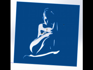 14 DXF File CNC g-code Industrial Laser Cut WOMEN Vinil PANEL Nr0526 3D 模型