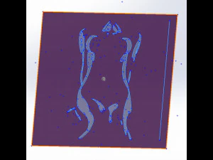 14 DXF File CNC g-code Industrial Laser Cut WOMEN Vinil PANEL Nr0526 3D Model