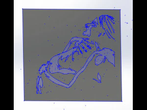 14 DXF File CNC g-code Industrial Laser Cut WOMEN Vinil PANEL Nr0526 3D Model