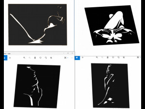 18 DXF File CNC g-code Industrial Laser Cut WOMEN Vinil PANEL Nr0527 3D Модель