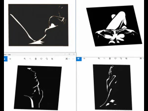 18 DXF-Datei CNC G-Code Industrial Laser Cut WOMEN Vinil PANEL Nr0527 3D Modell