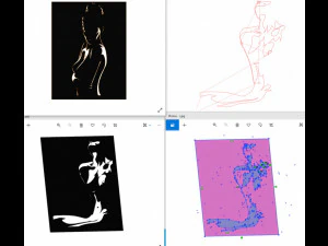 18 DXF-Datei CNC G-Code Industrial Laser Cut WOMEN Vinil PANEL Nr0527 3D Modell