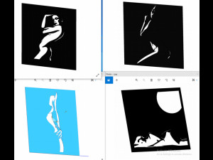 18 DXF File CNC g-code Industrial Laser Cut WOMEN Vinil PANEL Nr0527 3D Модель