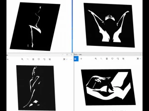 18 DXF-Datei CNC G-Code Industrial Laser Cut WOMEN Vinil PANEL Nr0527 3D Modell