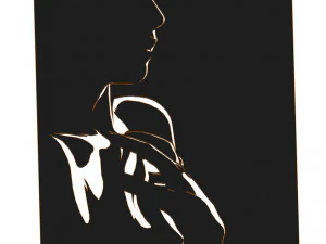 18 DXF-Datei CNC G-Code Industrial Laser Cut WOMEN Vinil PANEL Nr0527 3D Modell