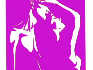 11 DXF File CNC g-code Industrial Laser Cut WOMEN Vinil PANEL Nr0528 Modelo 3D