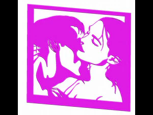 11 DXF File CNC g-code Industrial Laser Cut WOMEN Vinil PANEL Nr0528 3D Model