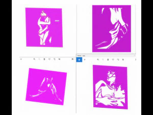 11 DXF File CNC g-code Industrial Laser Cut WOMEN Vinil PANEL Nr0528 3D Model