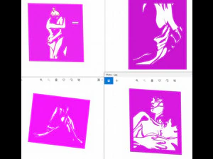 11 DXF File CNC g-code Industrial Laser Cut WOMEN Vinil PANEL Nr0528 3D Model