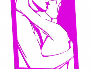 11 DXF File CNC g-code Industrial Laser Cut WOMEN Vinil PANEL Nr0528 3D Model