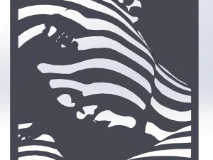 12 Arquivo DXF CNC c&oacute;digo g Industrial Corte a Laser Vinil MULHERES PAINEL decorativo Nr0530 Modelo 3D