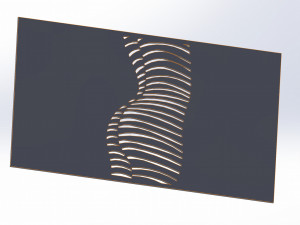 12 DXF File CNC g-code Industrial Laser Cut Vinil WOMEN decorative PANEL Nr0530 3Dモデル
