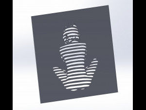 12 DXF File CNC g-code Industrial Laser Cut Vinil WOMEN decorative PANEL Nr0530 3Dモデル