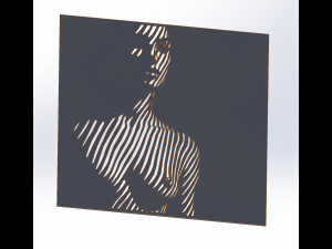 12 DXF File CNC g-code Industrial Laser Cut Vinil WOMEN decorative PANEL Nr0530 3Dモデル