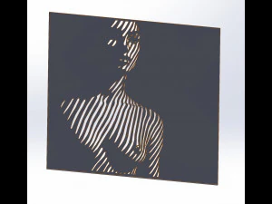 12 DXF File CNC g-code Industrial Laser Cut Vinil WOMEN decorative PANEL Nr0530 3D Model