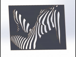 12 DXF File CNC g-code Industrial Laser Cut Vinil WOMEN decorative PANEL Nr0530 3Dモデル