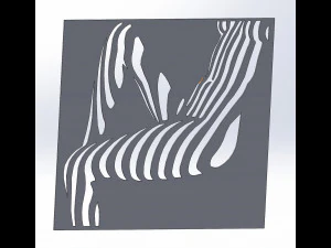 12 DXF File CNC g-code Industrial Laser Cut Vinil WOMEN decorative PANEL Nr0530 3D Model