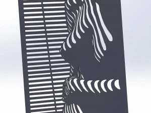 12 DXF File CNC g-code Industrial Laser Cut Vinil WOMEN decorative PANEL Nr0530 3D Model