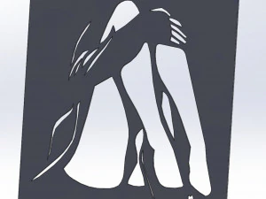 20 Arquivo DXF CNC g-c&oacute;digo Industrial Corte a laser MULHERES Painel de vinil Nr0540 Modelo 3D